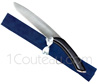Champagne sabre - EBONY wood handle - blue leather sheath (total length: 42cm)
