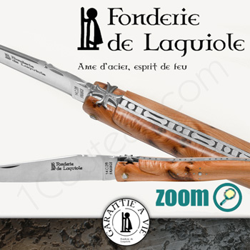Laguiole Exception knife, Cathar cross Juniper full handle