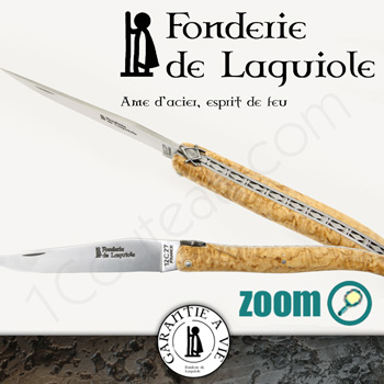Laguiole Exception knife, Freemason curly birch full handle