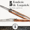 Fonderie de Laguiole: Knife Exception Saint Jacques - stainless blade 12C28 SANDVIK - full Juniper handle - guilloched spring - FORGED bee in form of Saint Jacques shell hand cut and engraved 