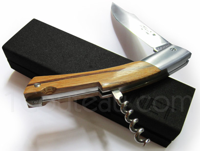 Le Thiers pocket knife by Pierre Cognet - Snake wood handle stainless Bolster and corkscrew
