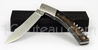 Couteau de poche Le Thiers par Pierre Cognet - manche Corne de Buffle mitre inox bross�  avec TIRE-BOUCHON - lame forg�e acier Z70CD15 