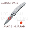 Japanese pocket knife MCUSTA 0114D - liner lock - DAMAS VG10 steel blade and hammered handle 