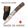 Couteau japonais de poche MCUSTA 0145 - liner lock - lame acier VG10 - manche en cocobolo sculpt� rappelant le bambou avec mitre DAMAS 