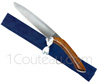 Champagne sabre - OLIVE wood handle - blue leather sheath (total length: 42cm)