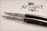 Couteaux Le Thiers des amis - manches �b�ne - pr�sent�s en bo�tier aluminium  Ensemble sp�cialement cr�� pour les 140 ans de la Coutellerie AU SABOT !!! ARTICLE TOTALEMENT �PUIS� !!!