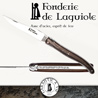 Fonderie de Laguiole BECASSE: Couteau Legende 1012 - manche Morta - lame acier inox 12C27 - ressort guilloch� main - Mouche motif BECASSE FORGÉE taill�e et cisel�e main 