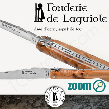 Couteau Laguiole Exception, Croix cathare plein manche Genevrier