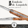 Fonderie de Laguiole: Knife Exception Cathar - stainless blade 12C28 SANDVIK - full Juniper handle - guilloched spring - FORGED bee in form of catharcross hand cut and engraved 