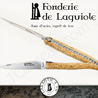 Fonderie de Laguiole: Couteau Exception Franc Ma�on - lame acier inox 12C27 SANDVIK - plein manche Bouleau madr� - Ressort guilloch� et doubles platines guilloch�es - mouche FORGÉE motif ma�onnique taill�e et cisel�e main 