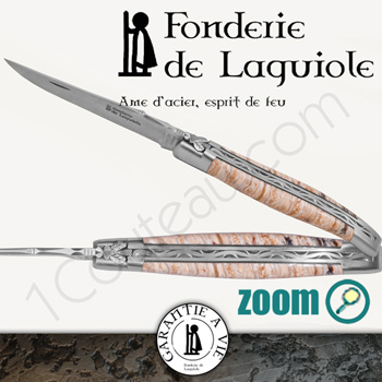 Couteau Laguiole Exception, Abeille forge et manche Molaire de Mammouth