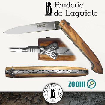 Fonderie de Laguiole Couteau Laguiole Exception, plein manche Olivier Fonderie de Laguiole