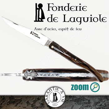 Fonderie de Laguiole Couteau Laguiole Lgende, Plein manche Pointe de Corne brune Fonderie de Laguiole