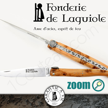 Couteau Laguiole Exception, Coquille Saint-Jacques plein manche Genevrier