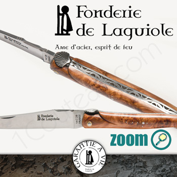 Laguiole Exception knife, Saint-Jacques Shell Juniper full handle