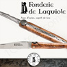 Fonderie de Laguiole: Couteau Exception Saint Jacques - lame acier inox 12C28 SANDVIK - plein manche en bois de CADE (Gen�vrier) - Ressort guilloch� - mouche FORGÉE en forme de coquille Saint Jacques taill�e et cisel�e main 