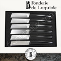 Fonderie de Laguiole: box with 6 design knives PAUL said the Bleiz-Mor with blade with BLACK Corian handles 