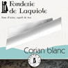 Fonderie de Laguiole: Couteau design PAUL dit le Bleiz-Mor avec lame en nouvel acier su�dois inox sandvick 14 C 28 N - Manche en Corian BLANC 