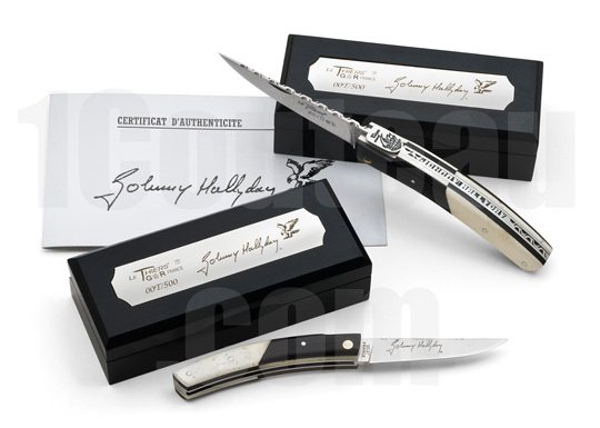 Johnny Hallyday, Bone/Ebony Thiers pocket knives