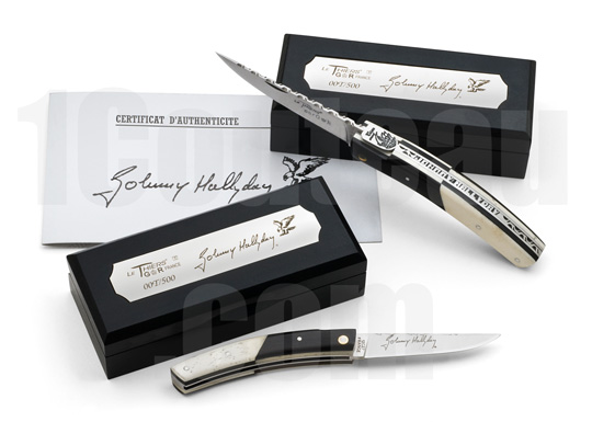 Johnny Hallyday, Couteaux de poche Thiers os/ebne