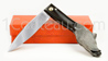 SANGLIER: Couteau CAPUCIN par Pierre Cognet - manche pointe de Corne noire sculptï¿½e main SANGLIER  lame forgï¿½e acier carbone XC75 