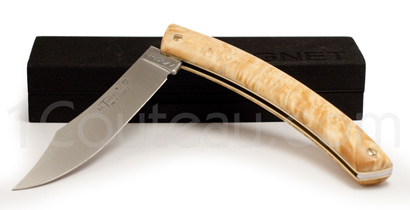 Le Thiers pocket knife by Pierre Cognet - stabilized maple handle