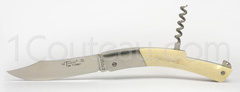 Le Thiers Knife stainless steel bolster and Camel Bone handle with CORKSCREW