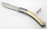 Le Thiers Knife stainless steel bolster and Camel Bone handle with CORKSCREW