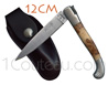 Country Basque knife: the PILGRIM or the VOYAGER  SANDVIK 12C27 stainless steel blade - 2 brushed stainless steel bolsters  JUNIPER wood handle - hand engraved spring - delivered with black leather sheath for the belt