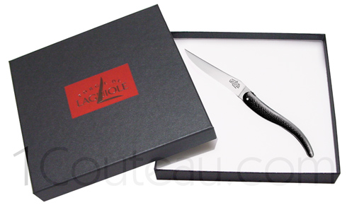 Eric Raffy Set of 6 Black Acrylic Handle Steak Knives - Forge de Laguiole  USA