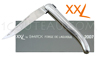 Couteau pliant Philippe Starck XXL 21cm Forge de Laguiole manche aluminium et platines laiton  designer : Philippe STARCK