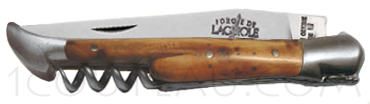 Forge de Laguiole knives, Folding knife with corkscrew  - Juniper wood handle