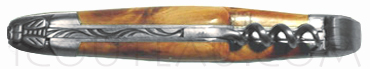 Forge de Laguiole knives, Folding knife with corkscrew  - Juniper wood handle