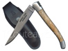 BIRCH - Thiers-Issard AUTHENTIQUE Laguiole knife with bee and spring FORGED and GUILLOCHED with HAND  12C27 stainless steel blade - 2 brushed stainless steel bolsters  BIRCH wood handle with Ebony plates - delivered with black leather sheath 
