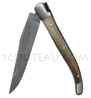 Laguiole folding knife - BLOND TIP HORN handle  forged spring and 2 satin stainless steel bolsters