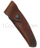 Etui de ceinture galb� en cuir pour Couteau pliant Le Thiers 12cm - teinte MARRON - port vertical 